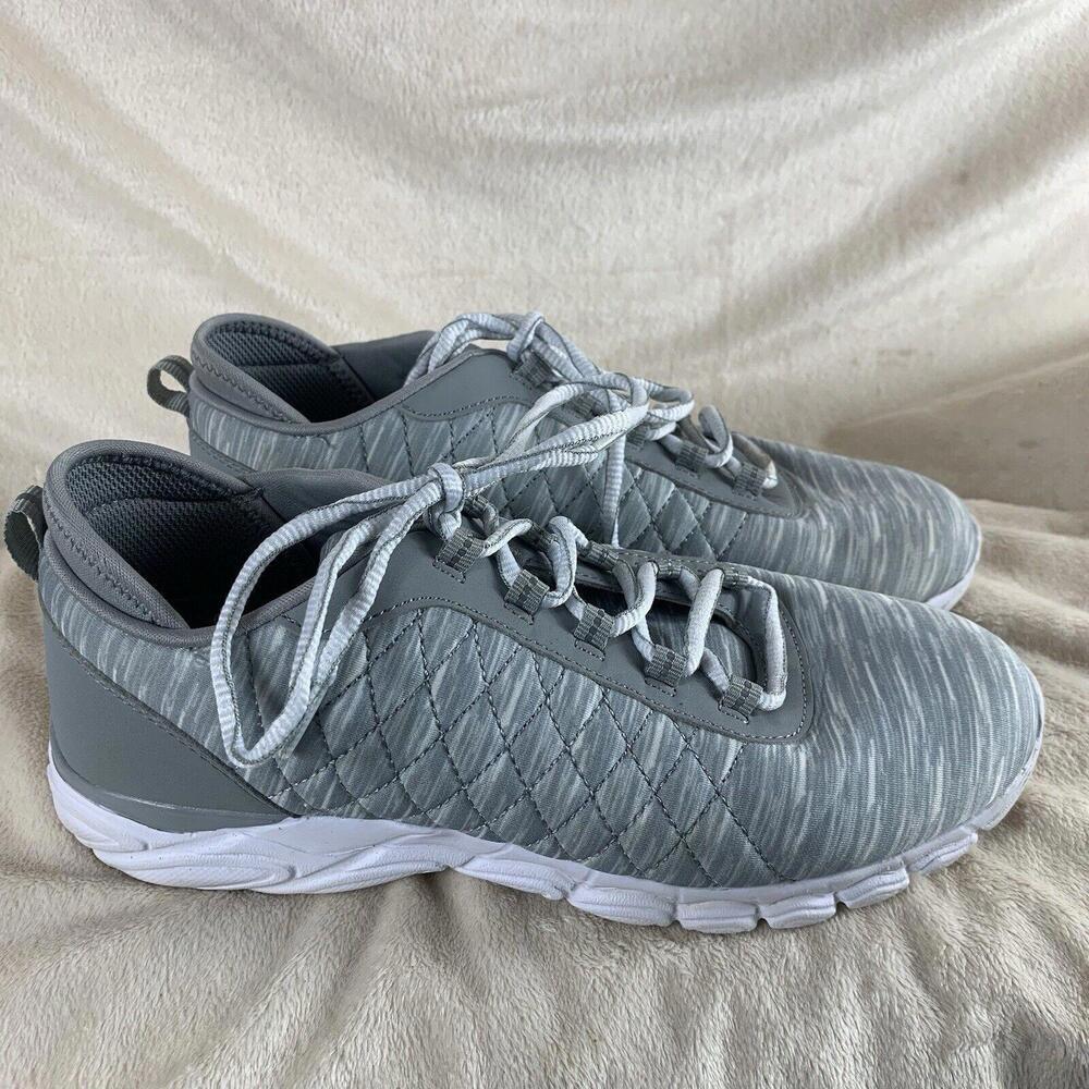Cheeks Tony Little Womens Gray Quilted Multi Sport Gel Shoes Size 7.5 Wide READ​